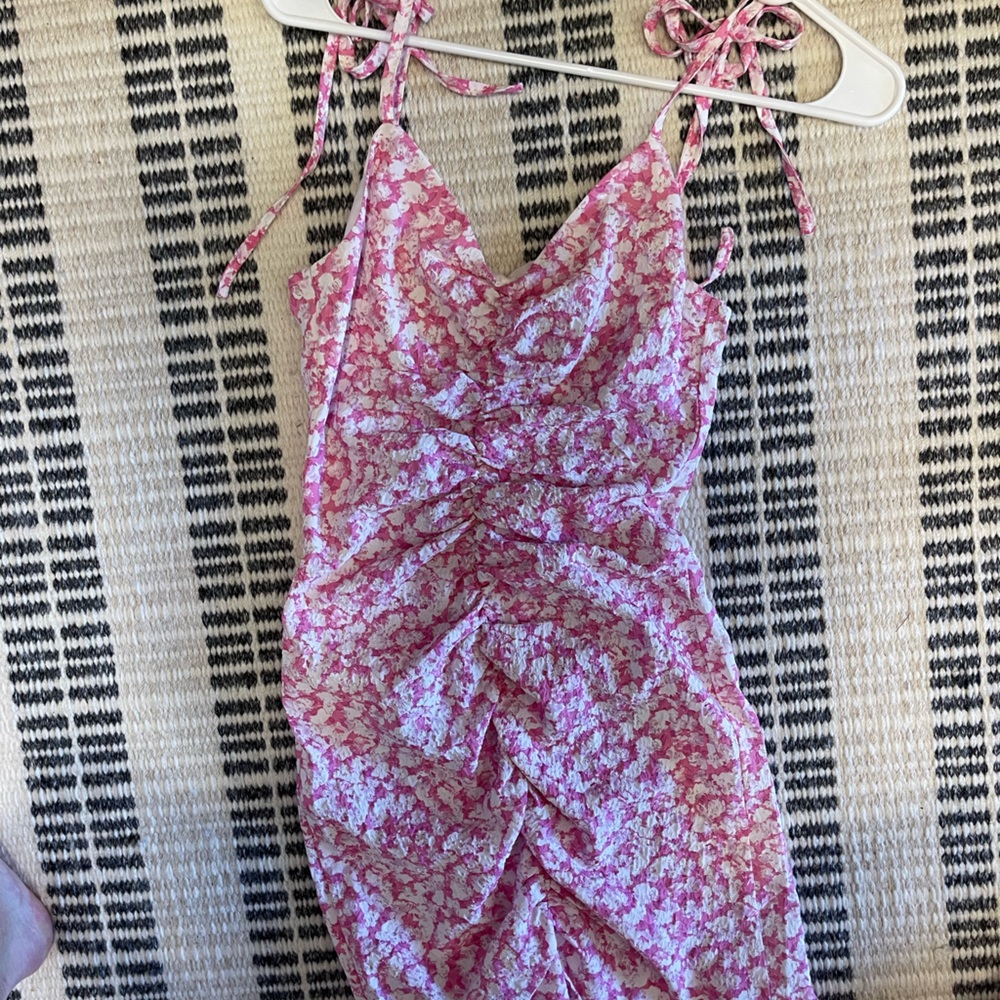 CIDER pink and white floral, mini dress